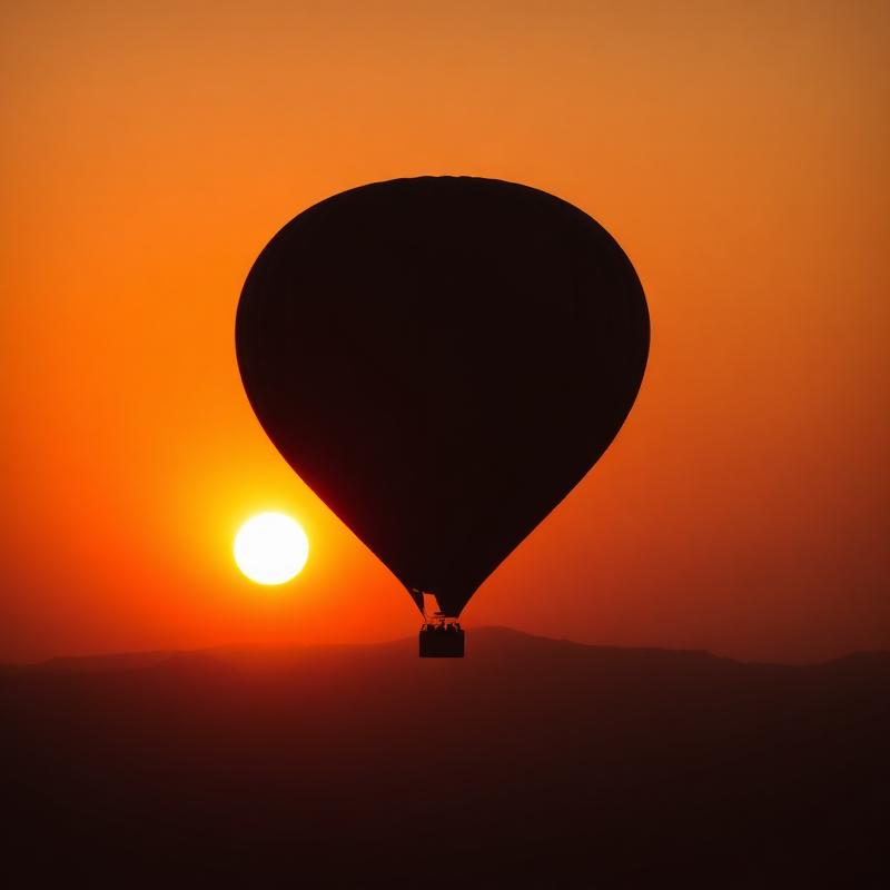 Silhueta de balão contra o sol